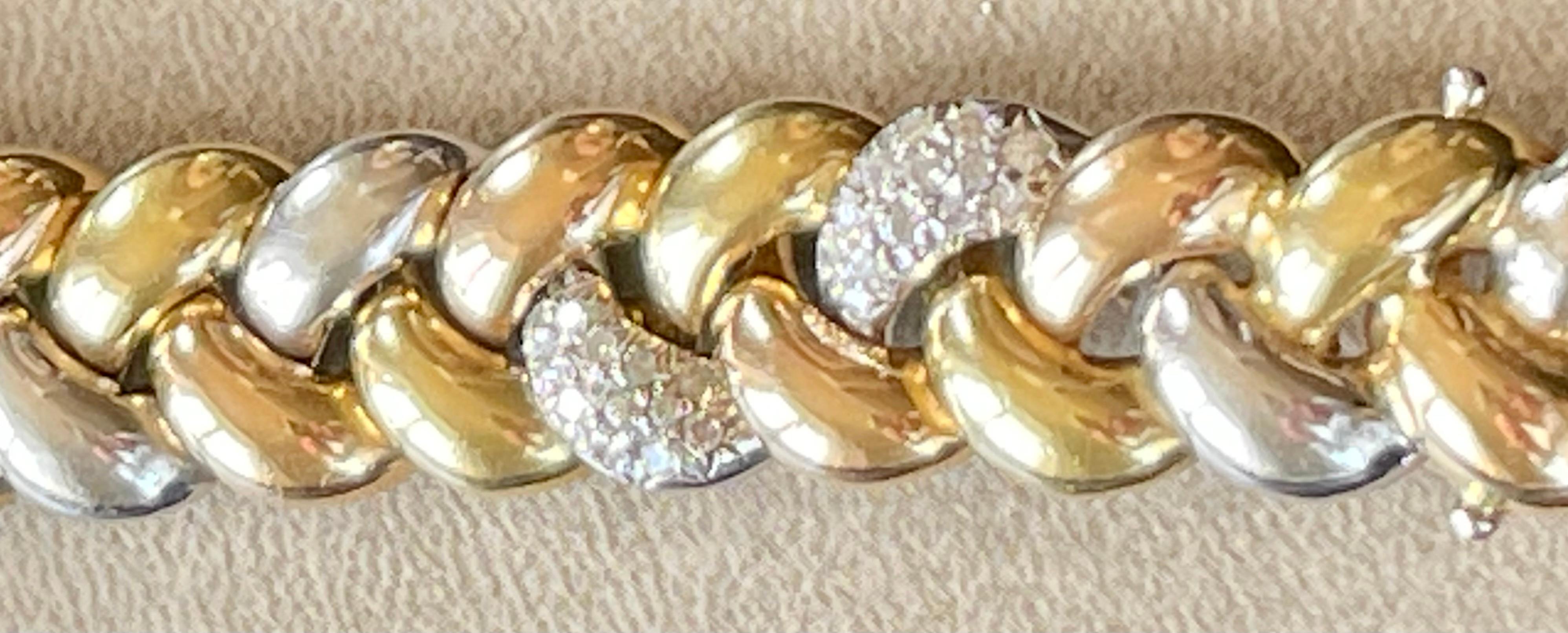 Elegant 18 K Tricolor Gold Diamond Bracelet Signed Poiray Paris For Sale 5
