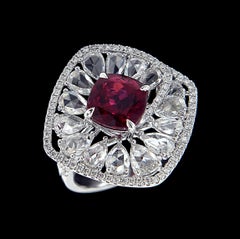 Elegant 18 Karat Gold, Diamond and Semi Precious Stone, Ring and Earring Set