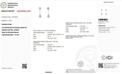 Elegant 18 kt. White Gold Earrings with 1.37 ct Natural Diamonds - IGI Cert