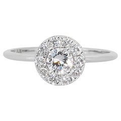 Elegant 18 kt. White Gold Ring with 0.80 ct Natural Diamond - GIA Certificate