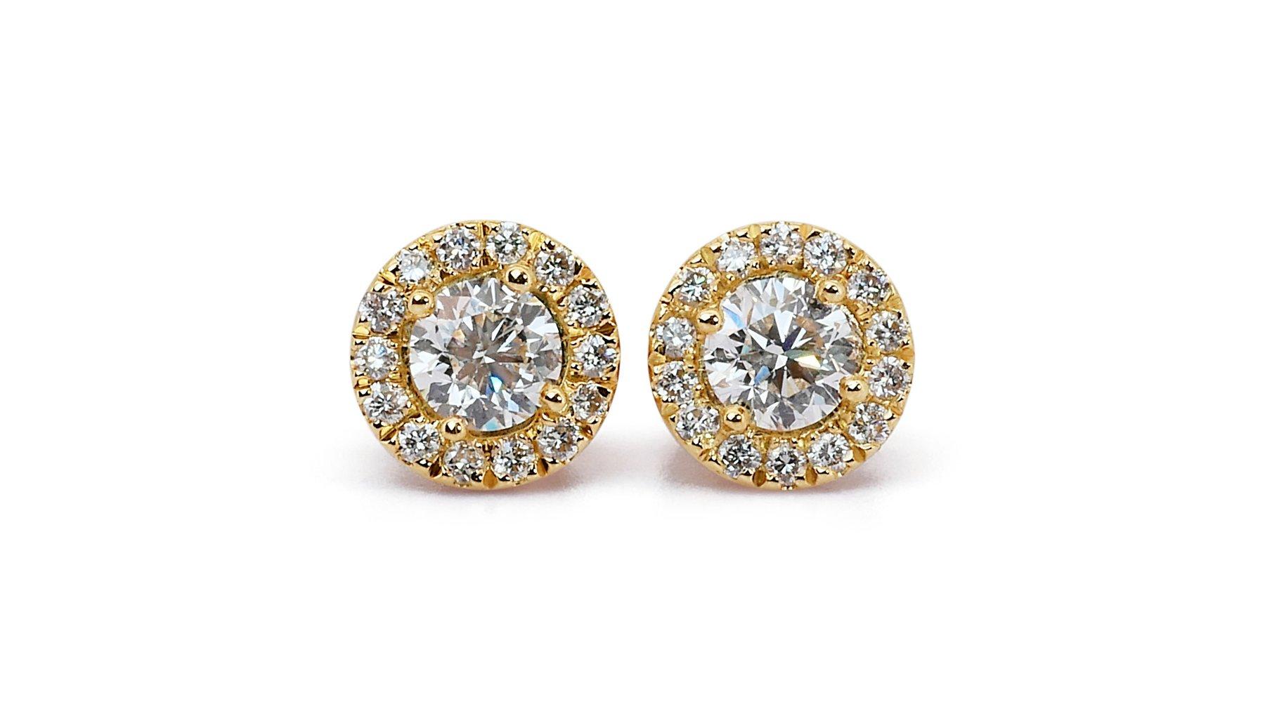 1.22 Carat Round Brilliant Diamond Earrings with GIA Certificate

These beautiful earrings feature a dazzling 1.22 carat round brilliant natural diamond in each ear. The diamonds are I in color and VVS2 in clarity, making them virtually flawless to