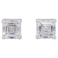 Elegant 1.81ct Diamonds Stud Earrings in 18k White Gold - GIA Certified