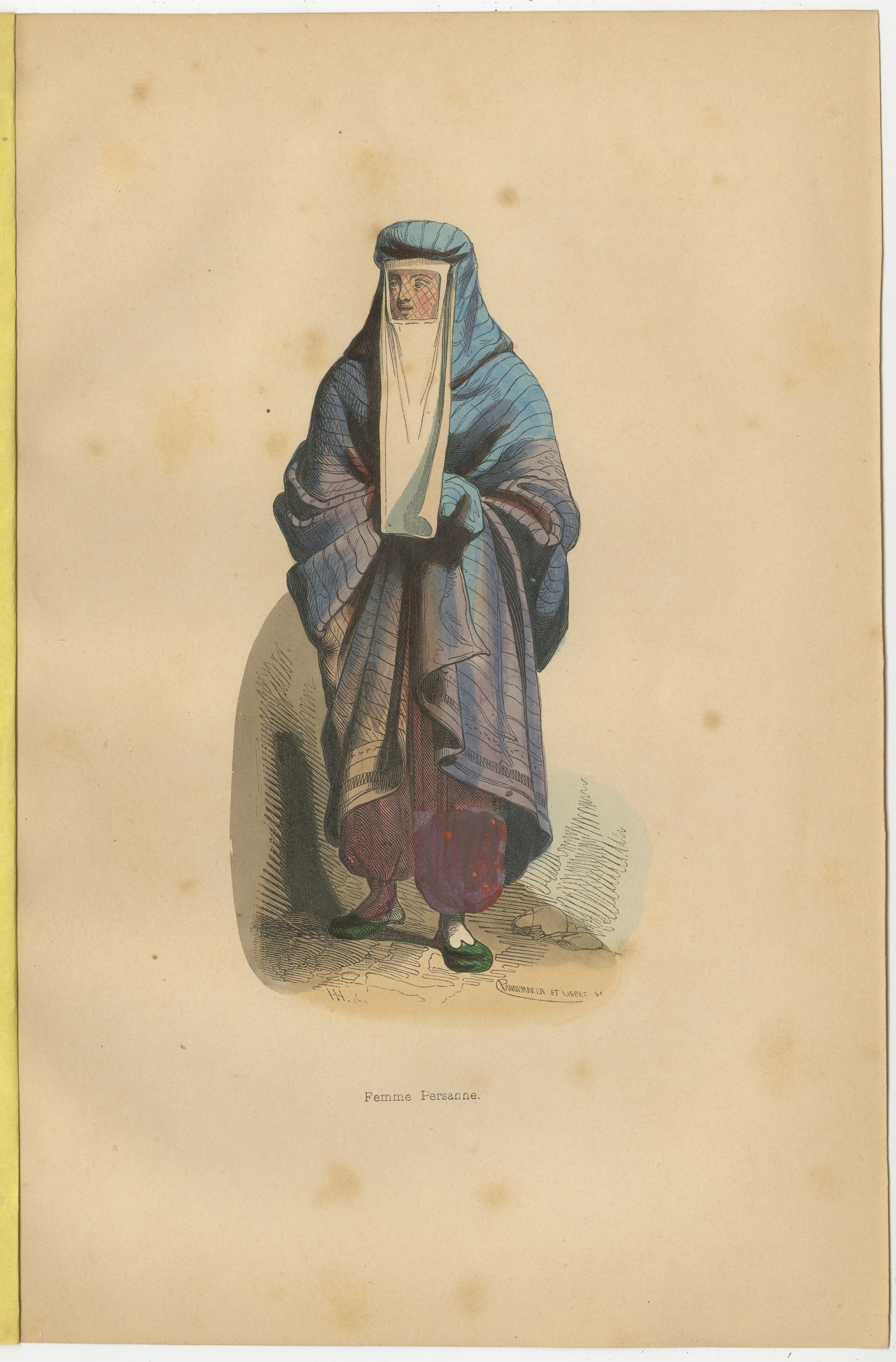 This handcoloured lithograph titled 