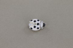 Elegant 18K Gold Ladybug Brooch with Enamel and 0.18 ct Diamonds, Italy