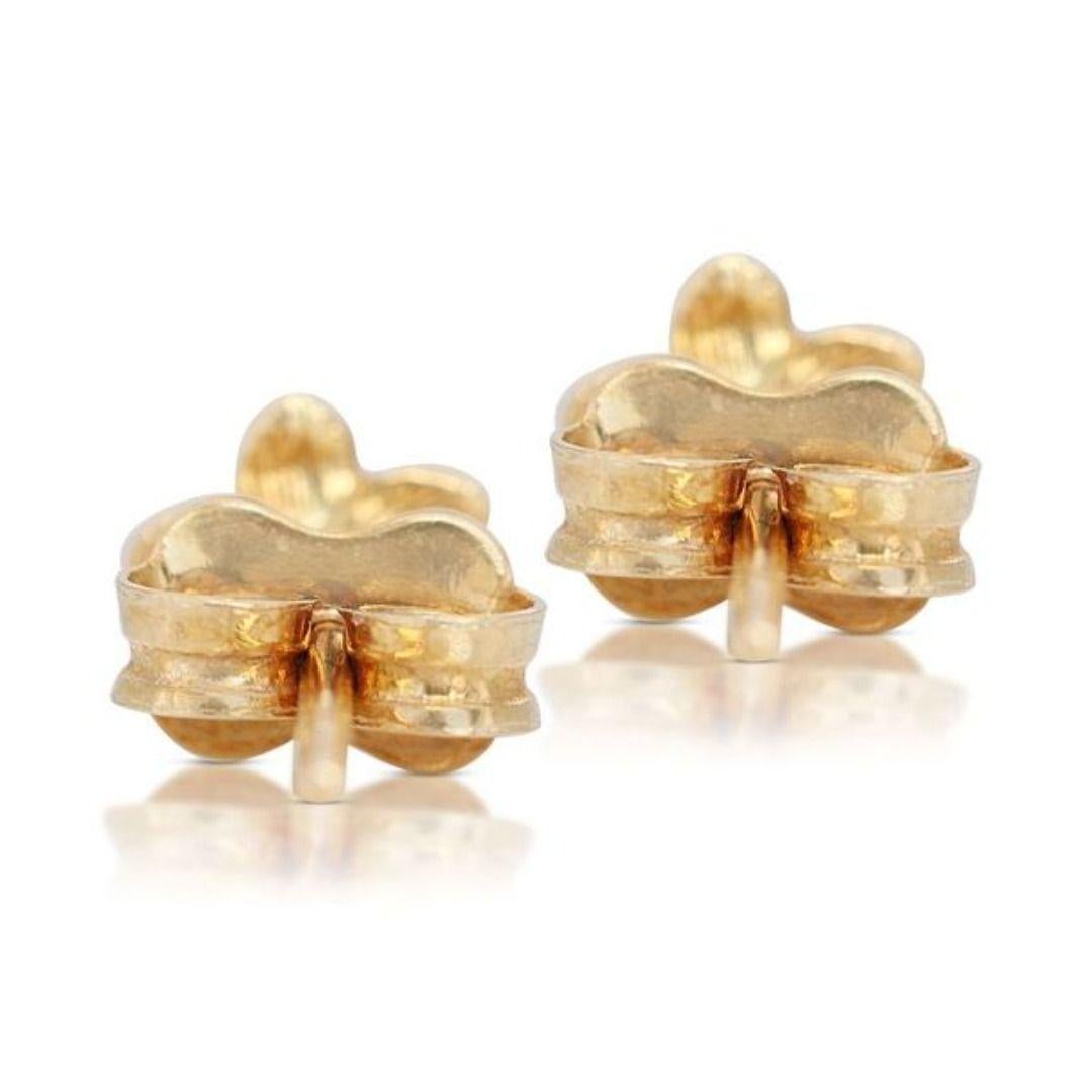 Elegant 18K Natural Yellow Gold Stud Earrings 2