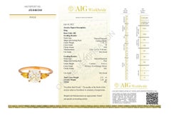 Elegant 18k Pink Gold 3stone Ring w/ 2.11 ct Natural Diamonds - AIG Certificate
