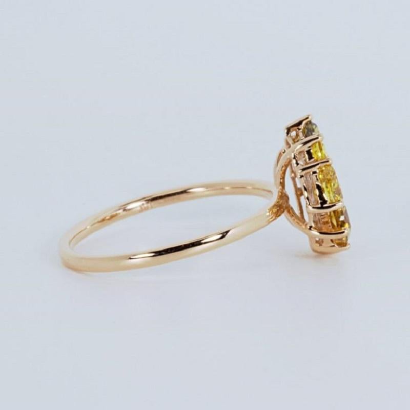Elegant 18K Rose Gold Coloured Ring with 1.26 Ct Natural Diamonds, NGI Cert 2