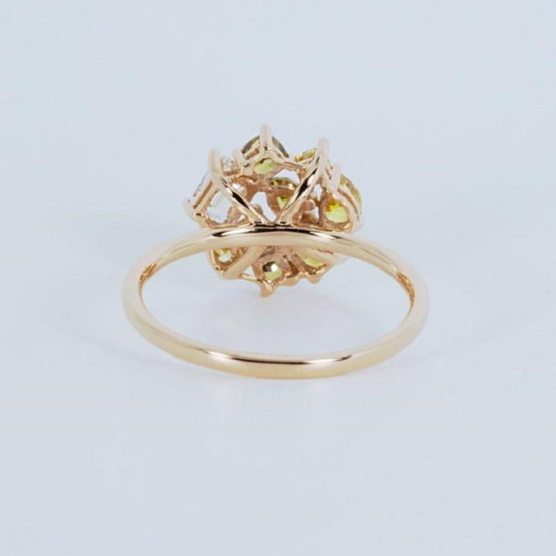 Elegant 18K Rose Gold Coloured Ring with 1.26 Ct Natural Diamonds, NGI Cert 3