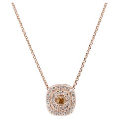 Elegant 18k Rose Gold Necklace with 0.36 Carats Natural Diamonds