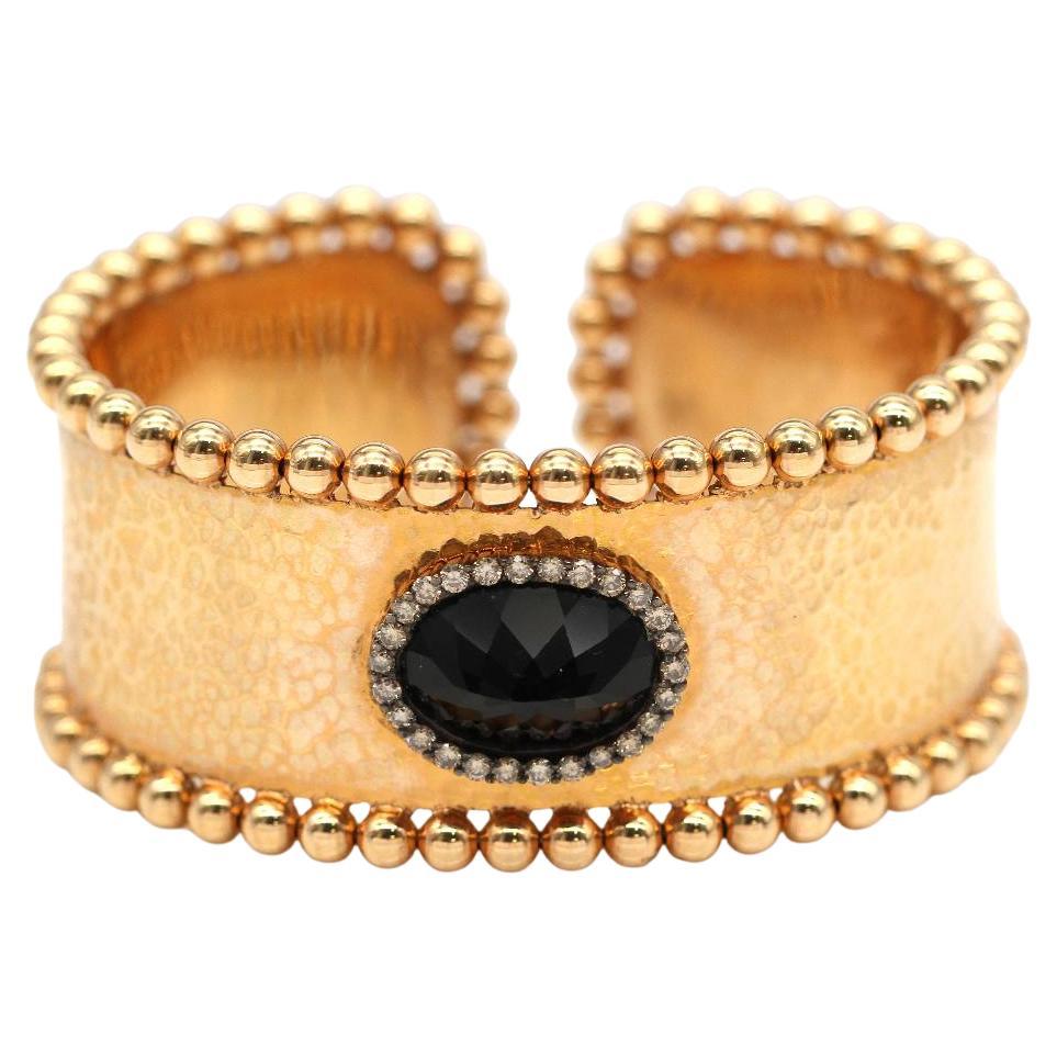 Elegant 18k Rose Gold Women’s Bracelet with 27 Champagne Brilliant-Cut Diamonds
