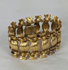 Elegant 18K Textured Bon Bon Link Bracelet