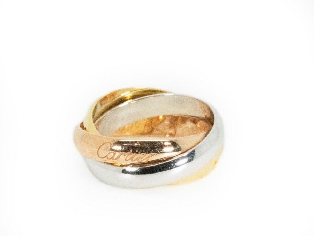 Elegant 18k Triple Gold Ring Cartier In New Condition In רמת גן, IL