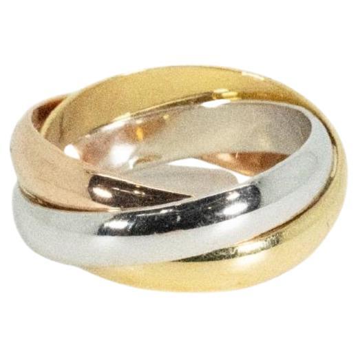 Elegant 18k Triple Gold Ring Cartier