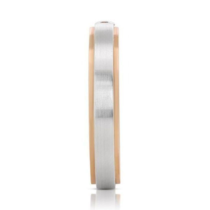 Eleganter 18 Karat zweifarbiger Gold Solitär-Diamantring mit Solitär Damen