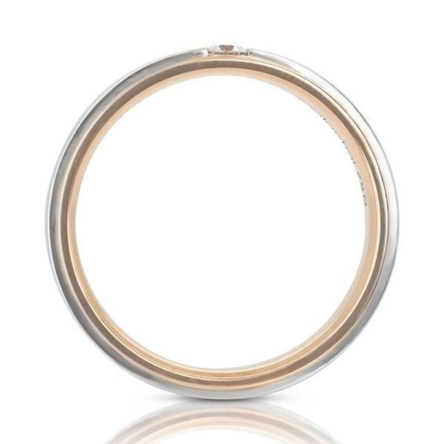 Eleganter 18 Karat zweifarbiger Gold Solitär-Diamantring mit Solitär 1