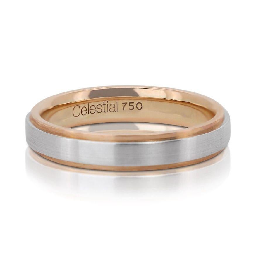 Eleganter 18 Karat zweifarbiger Gold Solitär-Diamantring mit Solitär 2