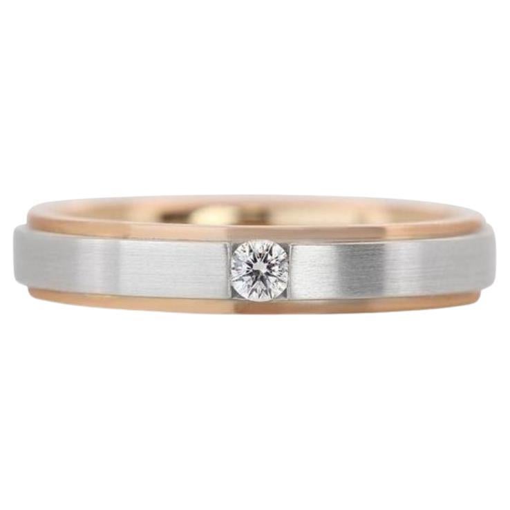 Elegant 18K Two Tone Gold Solitaire Diamond Ring