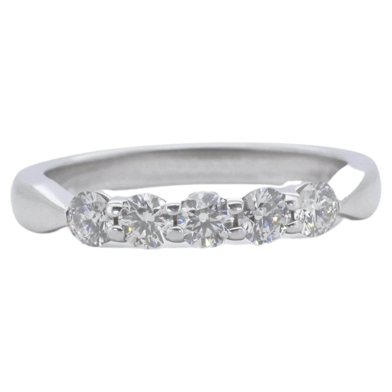 Elegant 18k White Gold 5 Stone Ring with 0.50 total carat of Natural Diamonds