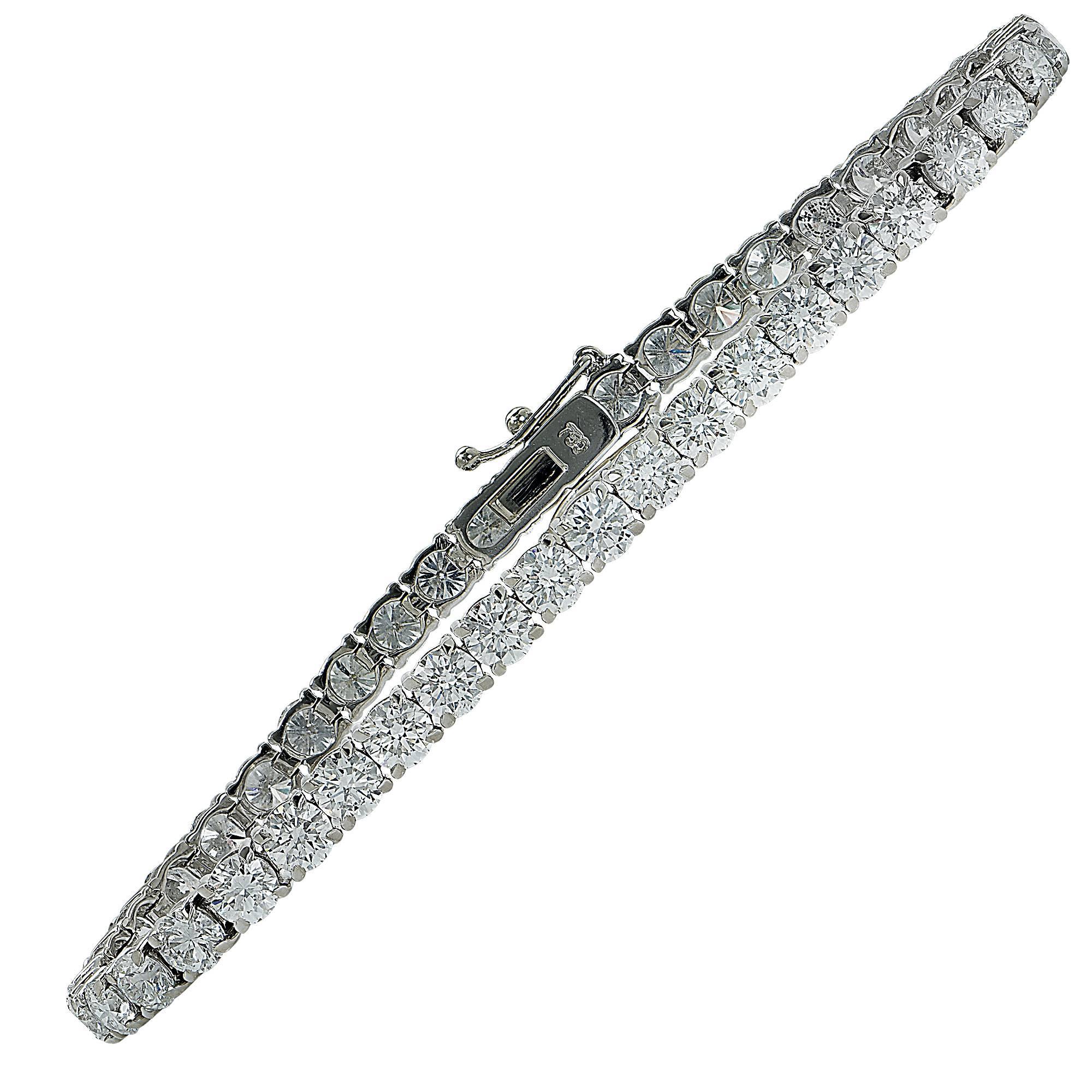 Modern 6.44 Carat Diamond Tennis Bracelet