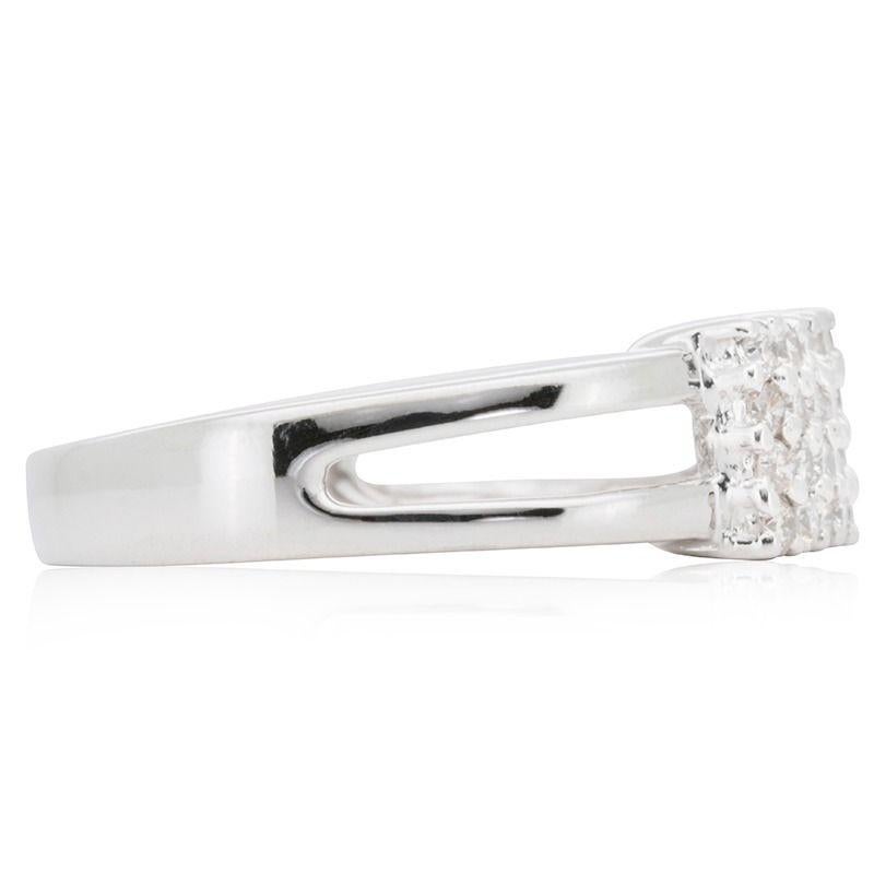 Elegant 18k White Gold Band Ring with 0.40 ct Natural Diamonds In New Condition For Sale In רמת גן, IL