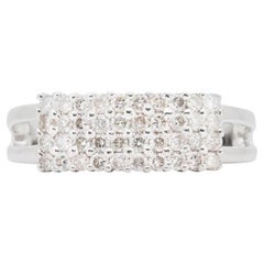 Elegant 18k White Gold Band Ring with 0.40 ct Natural Diamonds