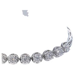 Elegante bracciale in oro bianco 18 carati con 1,10 carati di diamanti naturali - Certificato IGI