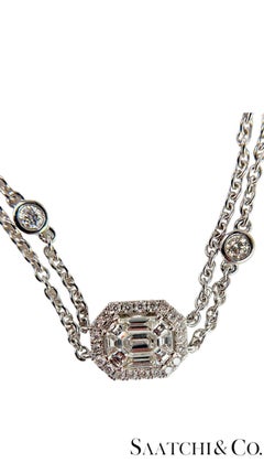 Elegantes Armband aus 18 Karat Weißgold mit 0,89 Karat natürlichen weißen Diamanten, 5,2 Gramm