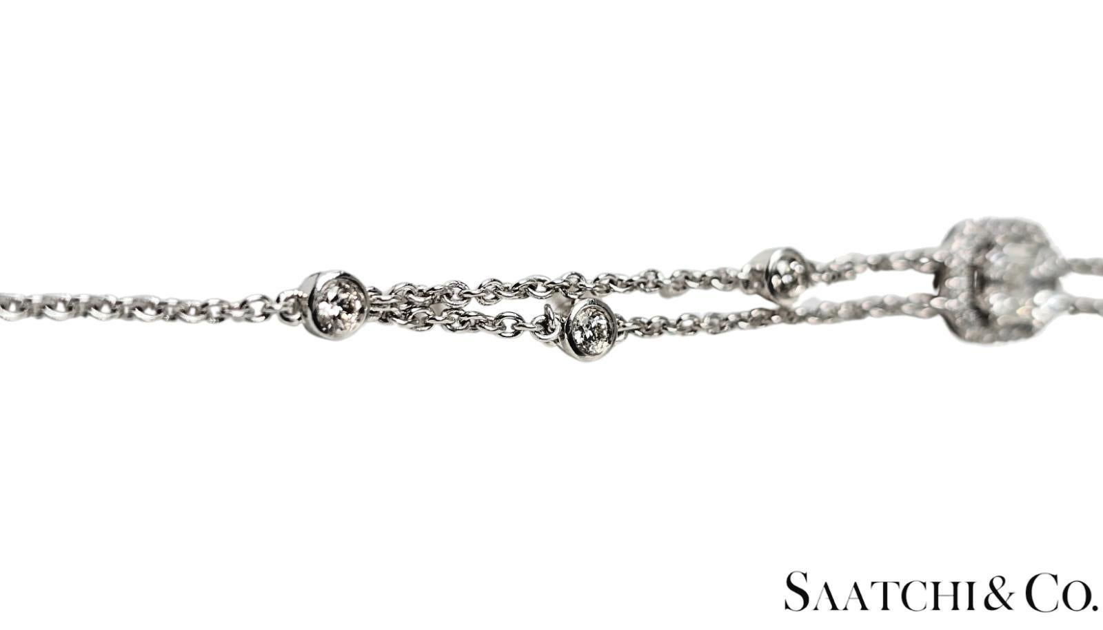 Elegantes Armband aus 18 Karat Weißgold mit 0,89 Karat natürlichen weißen Diamanten, 5,2 Gramm (Zeitgenössisch) im Angebot