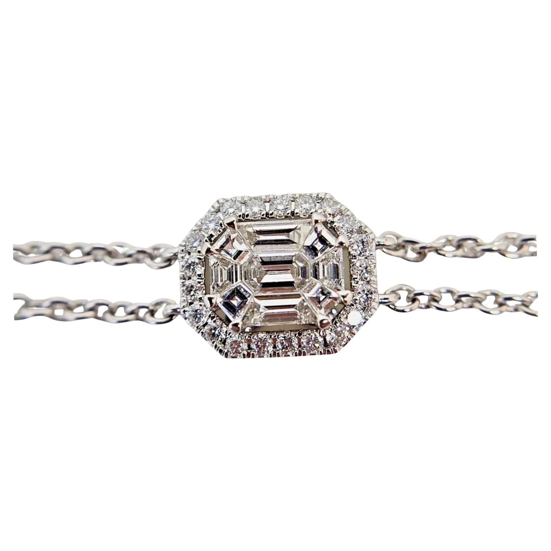Elegant bracelet en or blanc 18K avec 0,89 ct de diamants blancs naturels, 5,2 grammes