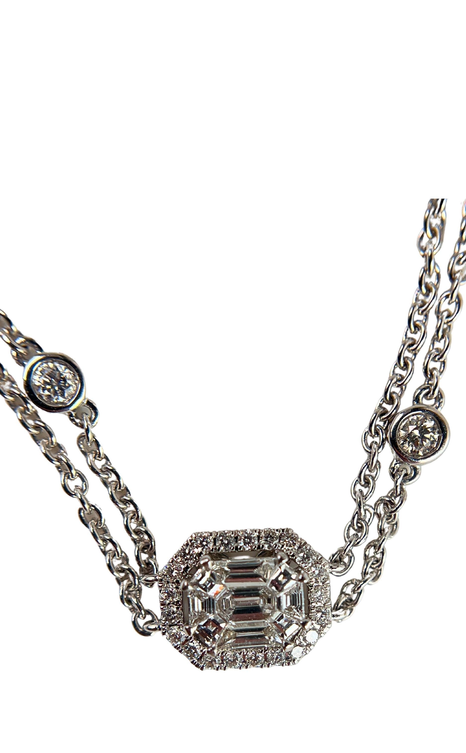 Contemporain Elegant bracelet en or blanc 18K avec 1 ct de diamants blancs naturels, 5 grammes en vente