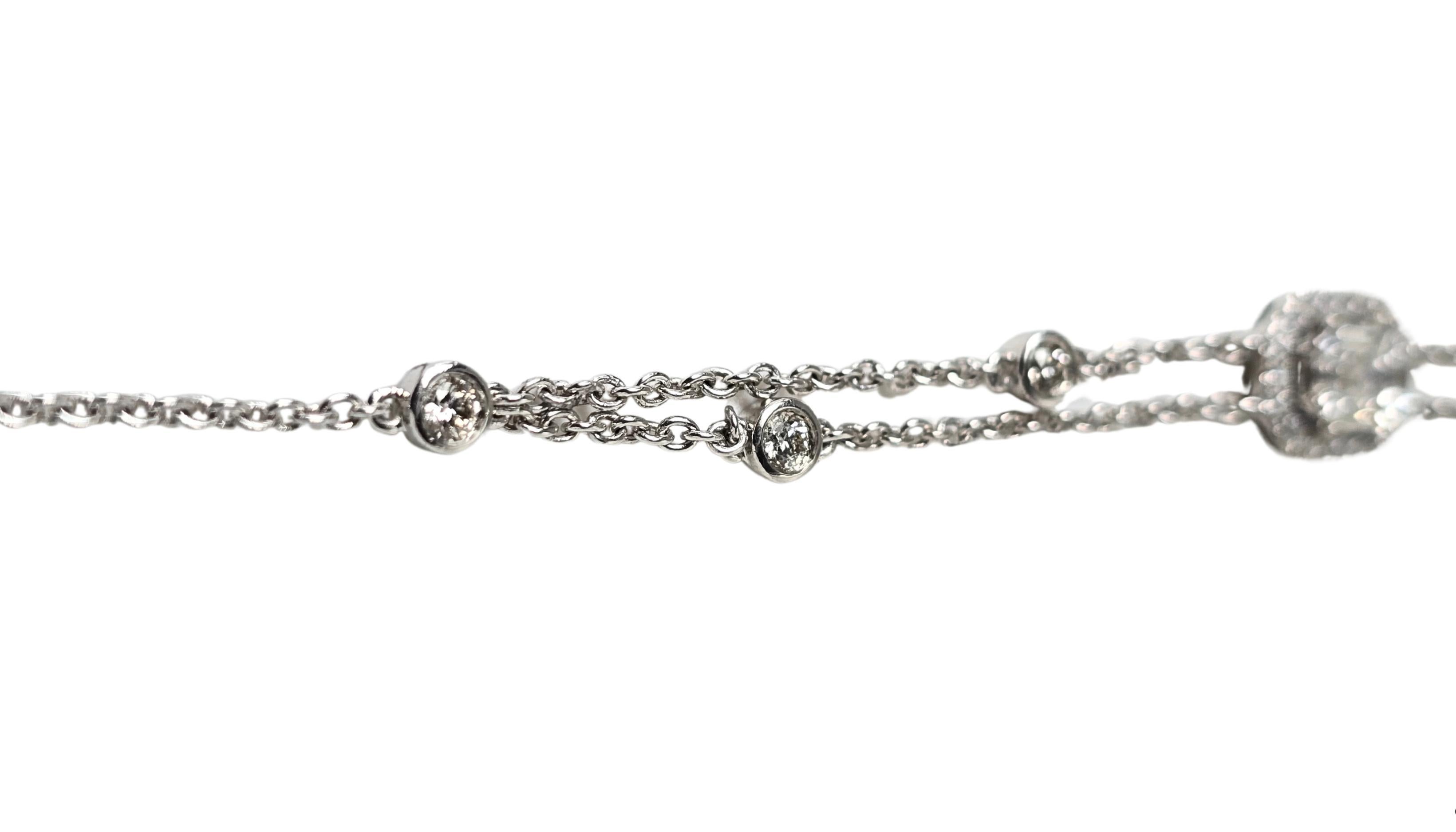 Taille émeraude Elegant bracelet en or blanc 18K avec 1 ct de diamants blancs naturels, 5 grammes en vente