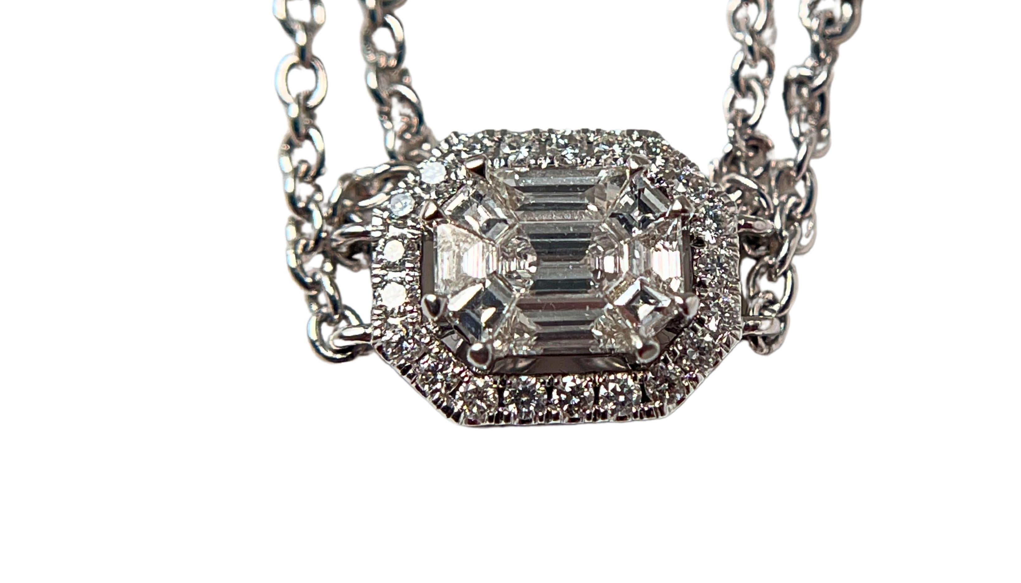 Elegant bracelet en or blanc 18K avec 1 ct de diamants blancs naturels, 5 grammes Unisexe en vente
