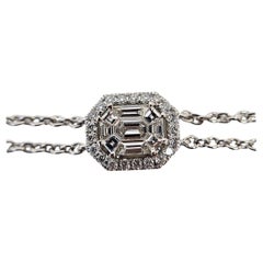 Elegant bracelet en or blanc 18K avec 1 ct de diamants blancs naturels, 5 grammes