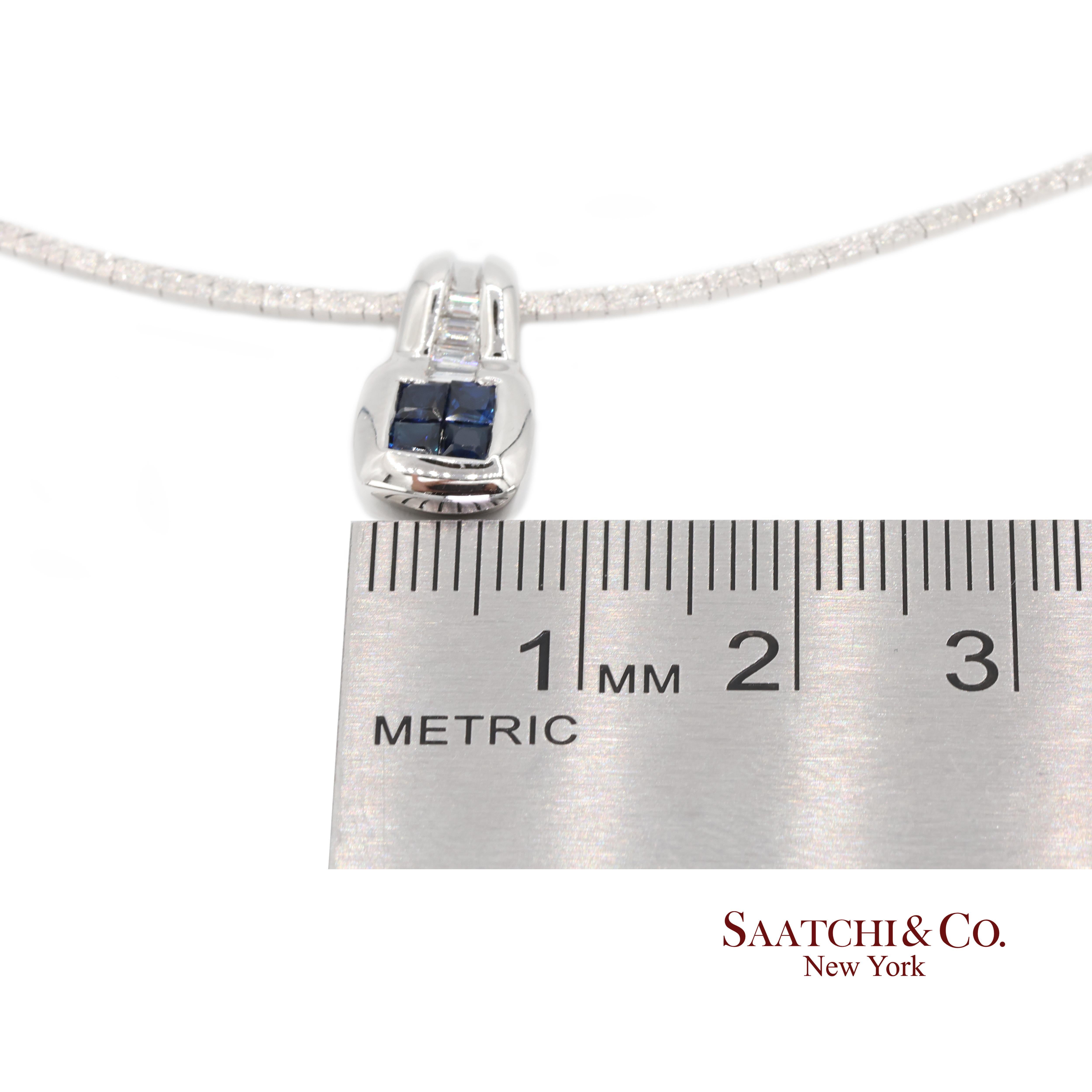 Elegantes Collier aus 18 Karat Weißgold mit natürlichem Diamantanhänger im Angebot 5