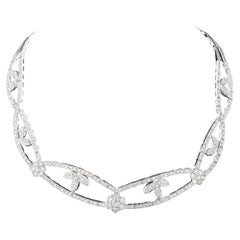 Vintage Elegant 18K White Gold Diamond Necklace