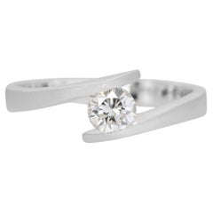 Elegant 18K White Gold Diamond Ring with 0.40 ct Natural Diamonds