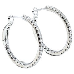 Elegante 18k Weißgold Ohrringe mit Innenring