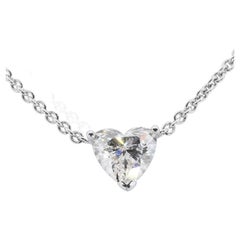 Elegant 18K White Gold Necklace with 1.01 ct Natural Diamond- GIA Certificate