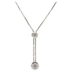 Elegant 18K White Gold Necklace with Pendant with 1.01 Ct Natural Diamonds