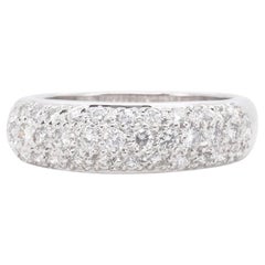 Elegant 18k White Gold Pave Band Ring with 0.57 carat Natural Diamonds