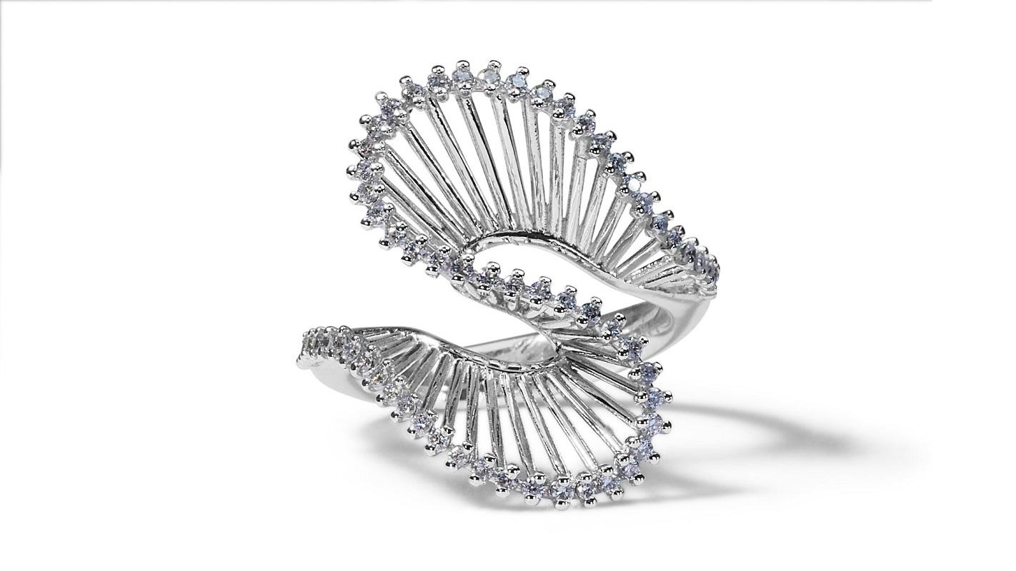 Ring aus 18 Karat Weißgold mit 0,30 Karat natürlichem Diamanten und IGI-Zertifikat Damen