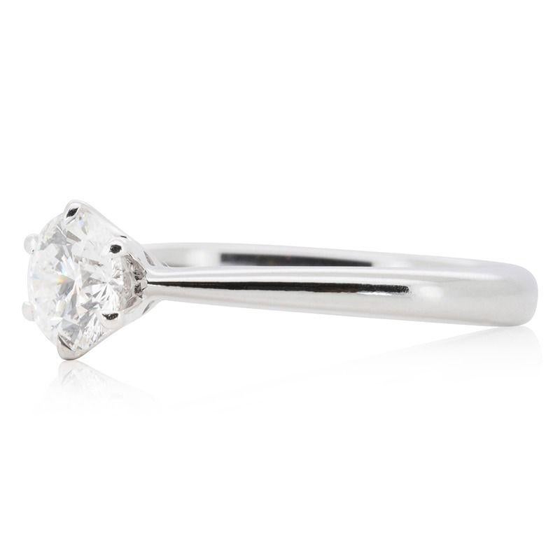 Elegant 18K White Gold Solitaire Ring with 0.43 ct Natural Diamonds  AGS Cert For Sale 2