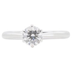 Elegant 18K White Gold Solitaire Ring with 0.43 ct Natural Diamonds  AGS Cert