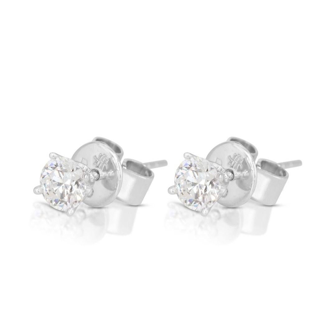 Elegant 18K White Gold Stud Earring In New Condition In רמת גן, IL
