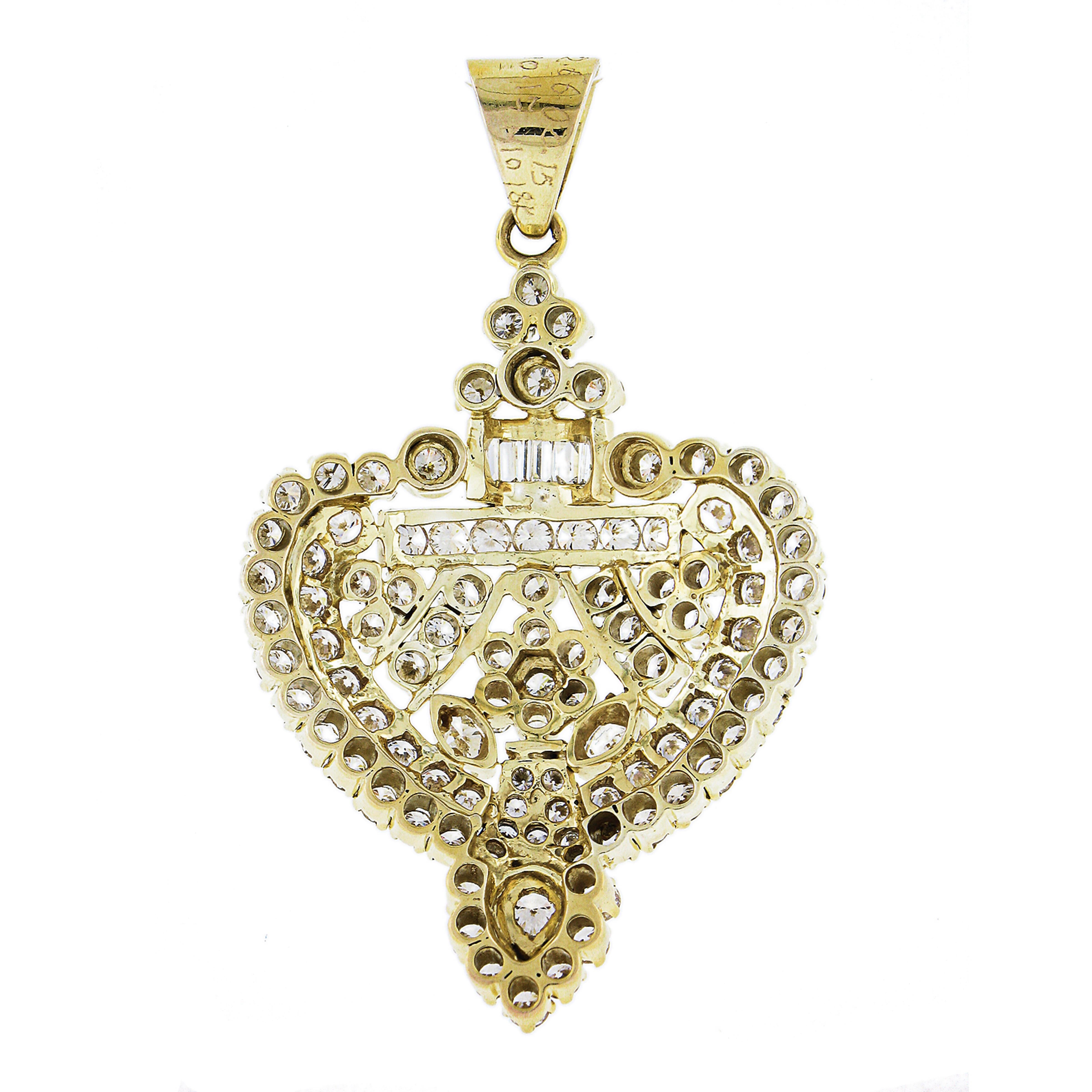 De las mujeres Elegante Colgante de Oro Amarillo de 18 quilates con 2,98 quilates de Diamantes Brillantes Fieros en venta