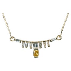 Elegant 18k Yellow Gold Fancy Color Necklace with 0.40 Carat Natural Diamonds
