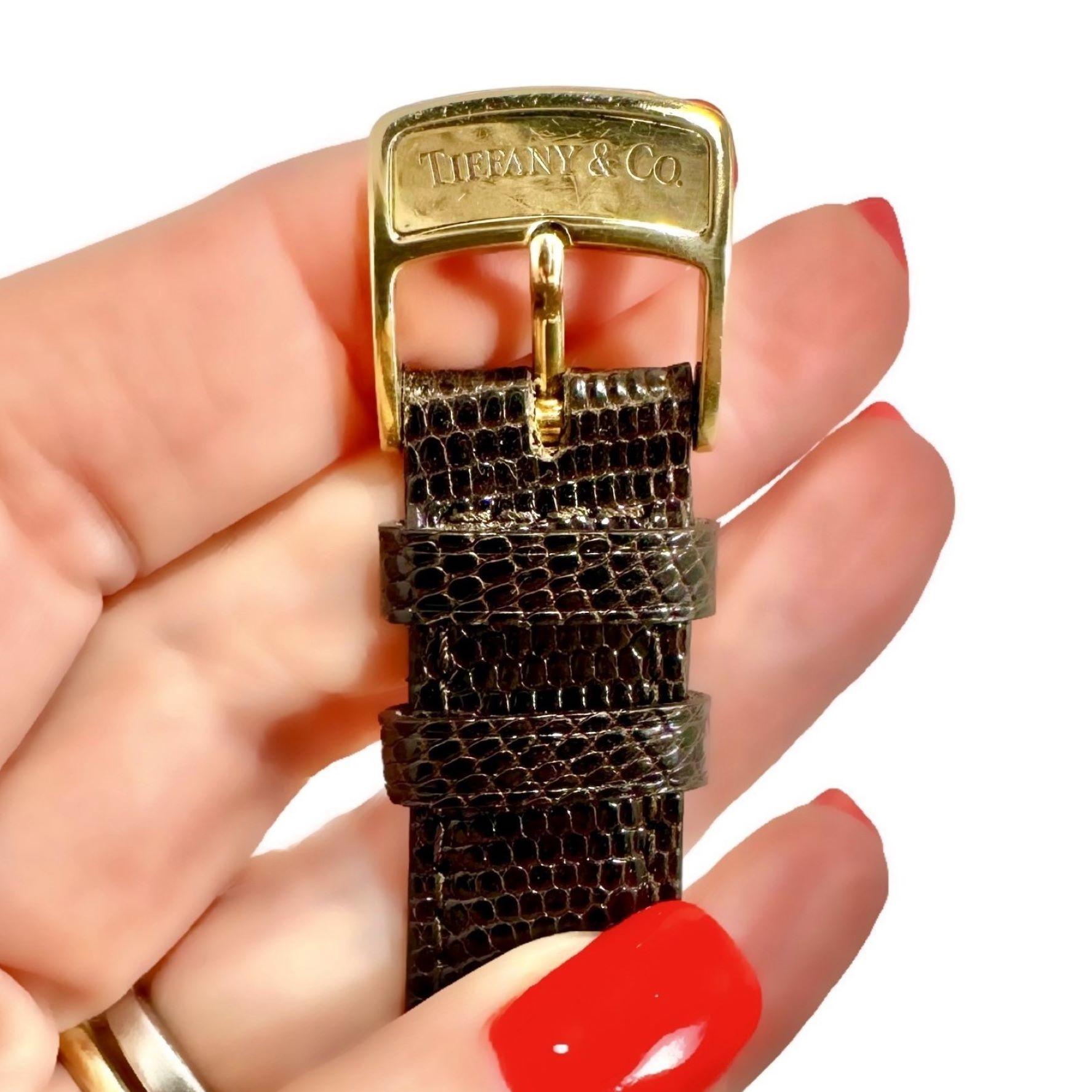 Élégant or jaune 18 carats pour hommes Tiffany & Co. Montre-bracelet à mouvement quartz  en vente 2