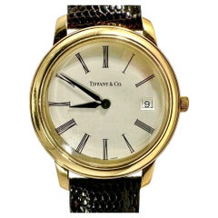 Elegante caballero de oro amarillo de 18 quilates Tiffany & Co. Reloj de pulsera con movimiento de cuarzo