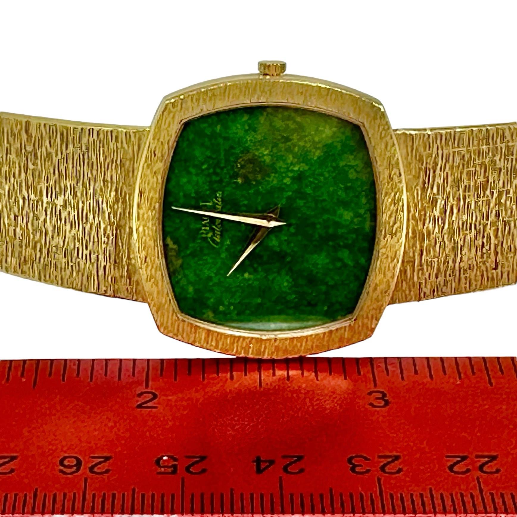 Piaget Uhr aus 18 Karat Gelbgold mit 30 mm geschliffenem, kissenförmigem Jade-Zifferblatt 5