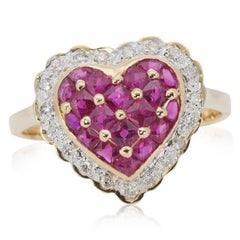 Elegant 18K Yellow Gold Ring with 1.07 ct Natural Ruby and and Diamonds NGI Cert